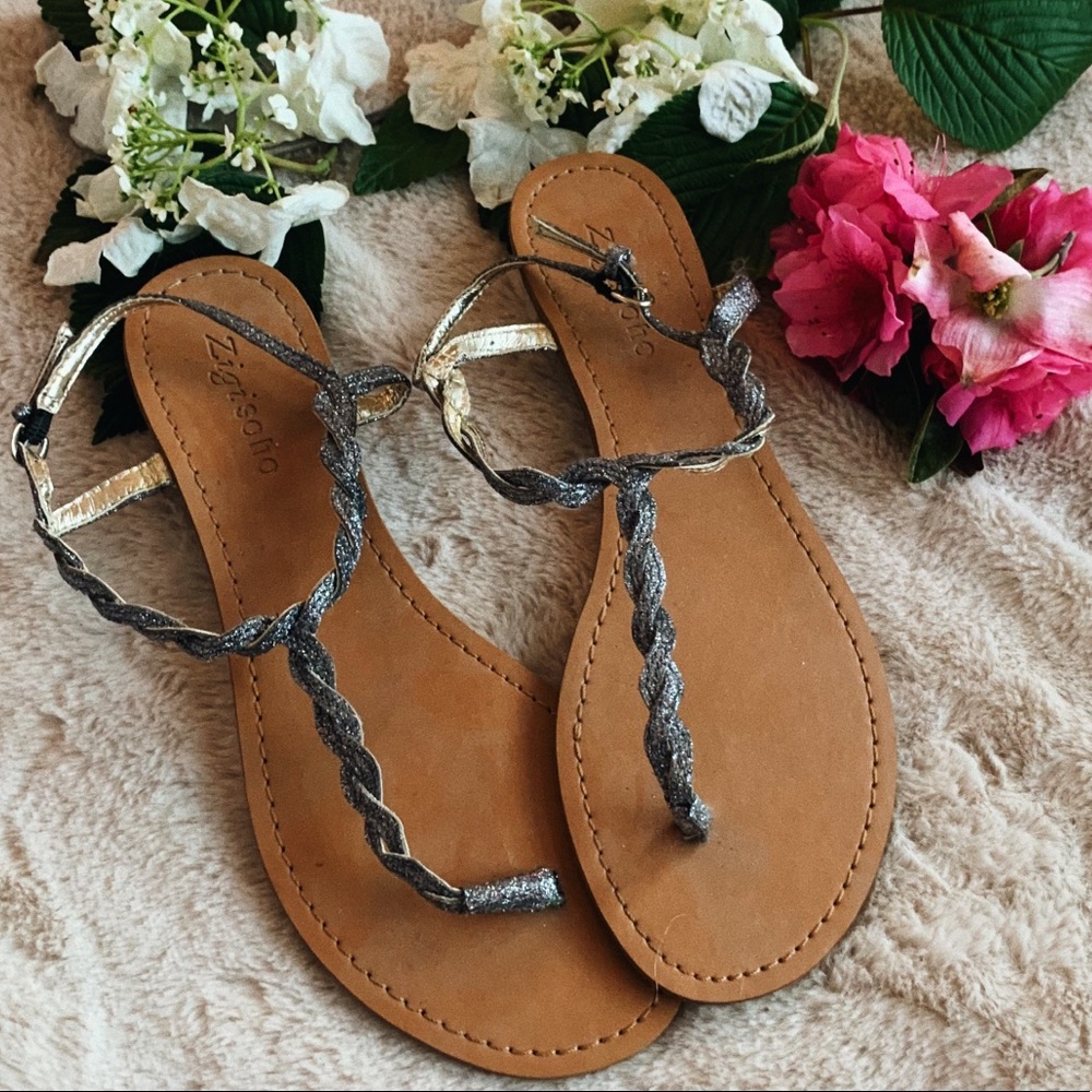 Silver Glitter Sandals